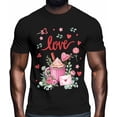 thumbnail image 2 of T-Shirts for Men, Hearts Dessert Leaves Crew Neck Cotton T-Shirt Men's Short Sleeve Valentine's Day Flower Love Heart, 2 of 8