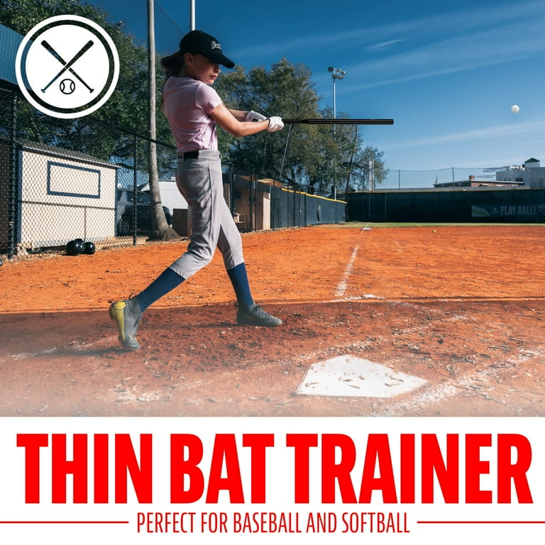 Franklin Sports Baseball Training Bat + Ball Set - Thin Stick Bat