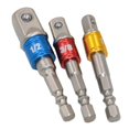 thumbnail image 3 of 3pcs Socket Bit Adapter Hex Shank Impact Drill Bit Extension Bar 1/4" 3/8" 1/2, 3 of 9