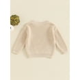 thumbnail image 3 of Toddler Baby Boy Girl Halloween Outfit Knit Chunky Pumpkin Sweaters Crew Neck Pullover Sweatshirt Tops Fall Winter Clothes, 3 of 8