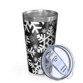 thumbnail image 2 of 16oz Tumblers Black Christmas Snowflake Pattern Stainless Steel Vacuum Insulated Double Wall Travel Tumbler Cups Mug with Lid and Straw,Cleaning Brush for Coffee,Tea, 2 of 4