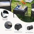 thumbnail image 4 of 3-Piece Patio Bistro Set, Outdoor Rattan Chairs and Coffee Table, Small Balcony & Poolside Furniture Conversation Set, 4 of 8
