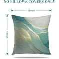 thumbnail image 5 of Throw Pillow Covers,Marble Texture Turquoise and Gold Silver Decorative Luxury Abstract Fluid Art Ink Soft Velvet Pillow Case Square Cushion Covers for Couch Sofa 18 x 18 Inch Set of 4, 5 of 7