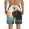 thumbnail image 3 of KLL Cartoon Iceberg Bald Eagle Men's Casual Summer Beach Shorts Hawaiian Shorts with Pockets-Large, 3 of 5
