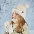 thumbnail image 3 of ievspot Kids Winter Hat Gloves Scarf Set with Pom Fleece Lined Neck Warmer Mitten Set for Girls Boys Ages 4-10 Outdoor Accessories, 3 of 8