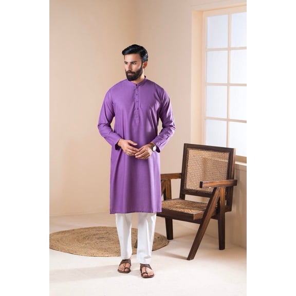 Pakistani Men Cotton Blended Kurta Purple Elegant Bollywood Eid Large From USA Buy It Now ¬∑ 376988265772