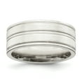 thumbnail image 1 of 925 Sterling Silver 8mm Brushed Fancy Size 7.5 Band Ring, 1 of 4