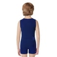 thumbnail image 4 of Haitryli Kids Boys Gymnastics Dance outfits Sleeveless Patchwork Sports Jumpsuit Bodysuit And Shorts Navy Blue 16, 4 of 7
