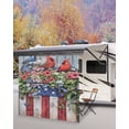 thumbnail image 5 of 4th of July RV Awning Sun Shade Screen 9'X7' Poppy Bird Mesh Sunscreen Patriotic Star Strips Awning Shade Screen with Zipper UV Blocker Completed Kits Outdoor Canopy for RV Motorhome Camper Travel, 5 of 7