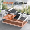 3-Story Wooden Tortoise Enclosure with Balcony, Ramp & Removable Tray ...