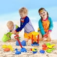 thumbnail image 3 of Beach Toys, 19 PCS Sand Toys Set Kids Sandbox Toys Includes Water Wheel Beach Tool Kit Bucket Watering Can Molds Sand Toys Mesh Bag for Travel, Beach Toys for Kids Ages 4-8, 3 of 9