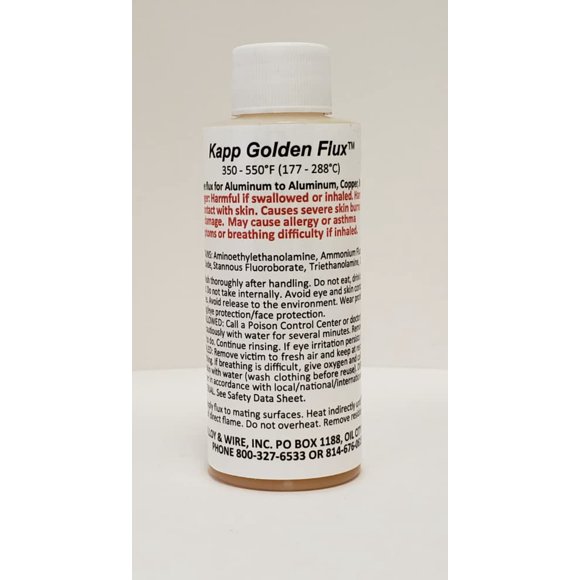 Kapp Golden Flux Lead-Free for Aluminum to Aluminum, Copper, and Stainless Steel: 2oz bottle