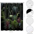 thumbnail image 2 of Tropical Jungle Shower Curtain for Bathroom, Tropical Rainforest Large Green Leaves Shower Curtain Set Waterproof Fabric Bathtub Curtain Art Decor with 12 Hooks, 72x72 inches, 2 of 6