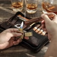 thumbnail image 4 of Genuine Leather Cigar Case Holder Travel Humidor Set Lighter Cutter Pocket Box, 4 of 5
