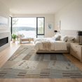 thumbnail image 3 of ODIKA 9'x12' Beige Geometric Patchwork Architectural Washable Area Rug Intricate With Modern Abstract Design Low Pile, Flatwoven, for Great Room, Indoor Concept, Large Living, 3 of 7