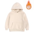 thumbnail image 7 of enyan Boy Hoodie Fleece Pullover & Zip-Up Sweatshirts for Boys Kids Youth Plain Basic Everyday Wear Beige,18-24 Months, 7 of 7