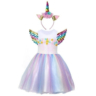 Girls Dress Unicorn Rainbow Halloween Costume Princess 12 Years ...