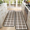 thumbnail image 4 of Kitchen Rugs Sets Of 2,Brown and White Checkerboard Checkered Pattern Anti Fatigue Kitchen Mat Rugs Non Slip Washable,Decorative Kitchen Floor Mats for Kitchen,Sink,Laundry,17"x47"+17"x47", 4 of 5