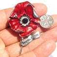 thumbnail image 4 of POINTERTECK Grande Broche Rouge Popy Épingle Fleur Diamante Broch Vintage Argent Cristal Cadeau, 4 of 6