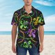 thumbnail image 2 of Fotbe Mardi Gras6 Camisa Hawaiana para Hombre Unisex – Camisa Casual de Verano con Botones de Manga Corta de Algodón y Lino,Small, 2 of 7