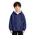 thumbnail image 2 of Youth Boys Girls Full Zip Hooded Sweatshirt Drop Shoulder Fleece Lined Hoodies Tween Fall Winter Warm Jacket Kangaroo Pockets, 2 of 5