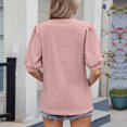 thumbnail image 4 of tarylea Dressy Casual Tops for Women Eyelet Puff Short Sleeve Shirts V Neck Loose Fitted Blouses Tunic Top, 4 of 8
