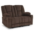 thumbnail image 3 of MCombo Power Loveseat Recliner w/ Massage USB Port for Living Room Brown Fabric 6025, 3 of 9