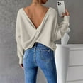 thumbnail image 5 of DuoJiaJ Women's New Backless Sweater Long Sleeved Knit Sweater Womens Fashion Beige L, 5 of 5