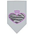 thumbnail image 1 of Zebra Heart Rhinestone Bandana Grey Large, 1 of 1