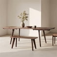 thumbnail image 4 of Pemberly Row Contemporary 41.5" Solid Red Oak Wood Bench in Dark Brown, 4 of 13