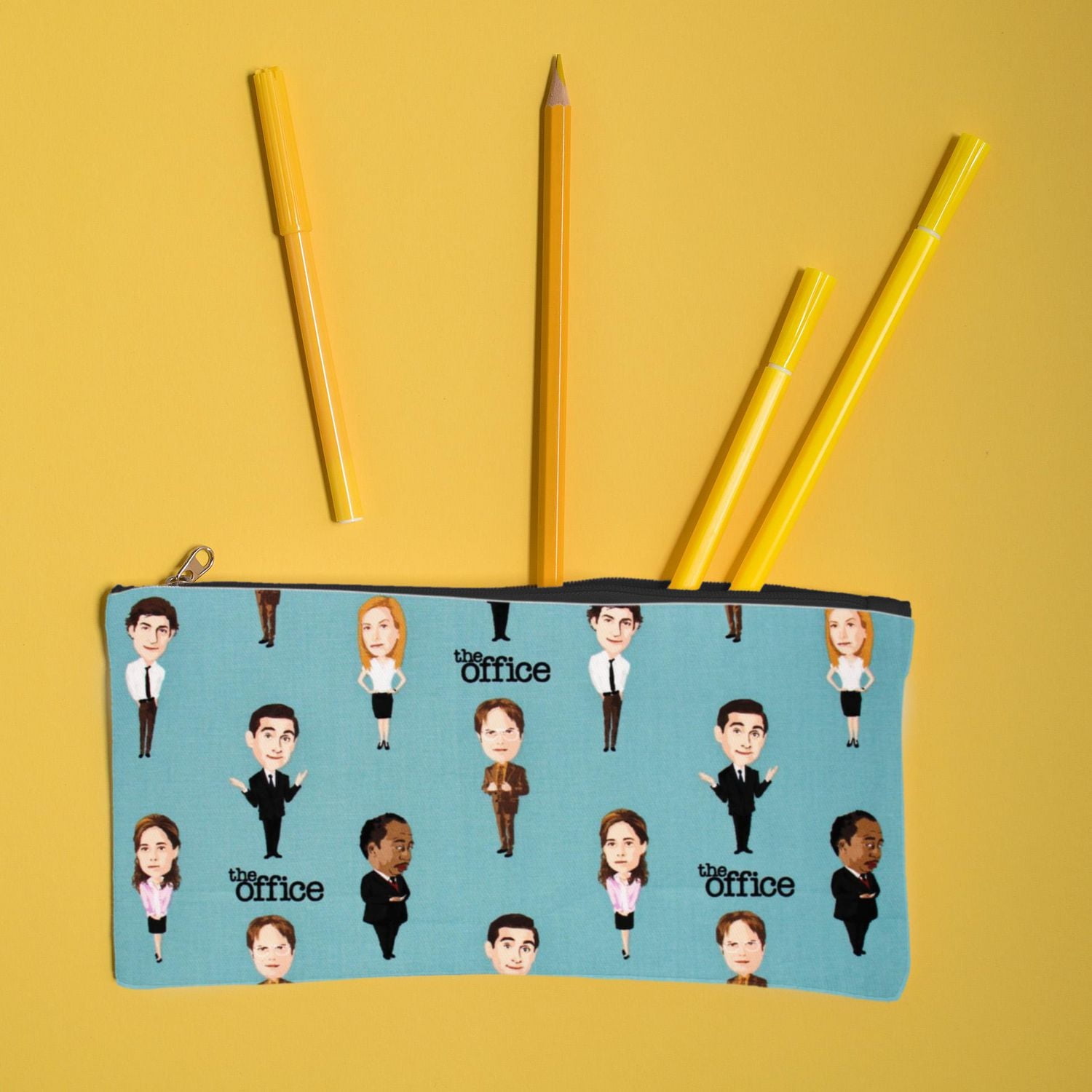 Fabric Creations Blue with The Office Characters Cotton Fabric by the Metre