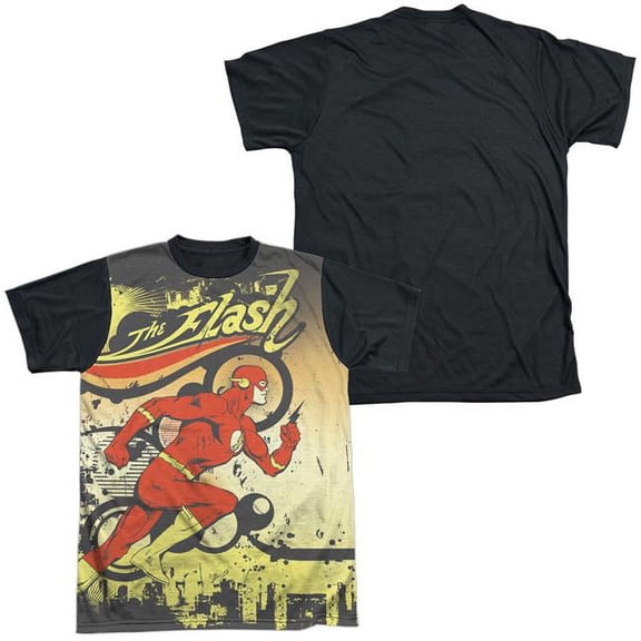 Dc Flash - Just Passing Through - Short Sleeve Black Back Shirt - Small