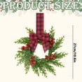 thumbnail image 2 of christmas wreaths for front door with Red and Black Checkered Bow, Artificial Berry and Pine Wreath for Kitchen Cabinets, Windows, Trees and Rustic Holiday Decor,10.6-Inch, 2 of 2