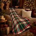 thumbnail image 3 of Autumn Harvest Tartan Plaid Design, Festive Holiday Scene, Warm Flannel Blanket for Cabin and Lodge with Detailed Artwork, Art Lovers Thanksgiving Gift, Festive Home Decor, 3 of 9