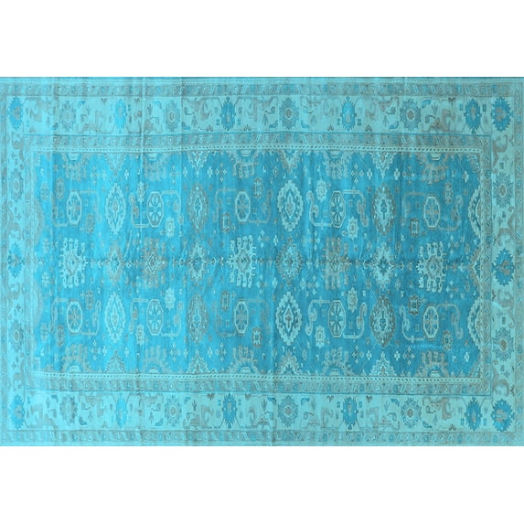 Ahgly Company Indoor Rectangle Oriental Light Blue Traditional Area Rugs, 3' x 5'