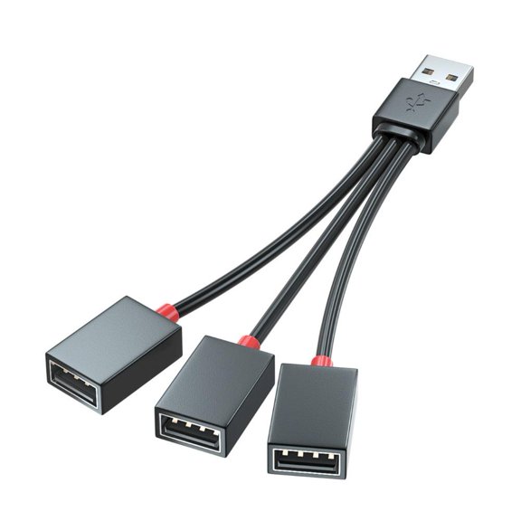 3-Port Car USB Charger Expander with Smart Fast Charging for Phones Tablets and Laptops