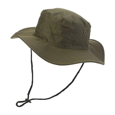 MANHUJI Boonie Hat Wide Brim Hiking Fishing Bucket Hats Cotton Sun For Men Women Outdoor Activities Beach Hats For Men (Green One Size)