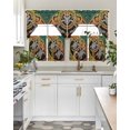 thumbnail image 4 of Polynesia Texture Swag Kitchen Curtains Sets for Windows 24 Inch Length, Abstract Traditional Tribe Sea Turtle Short Window Curtain Panels Swags Valances and Tiers 3 Piece Set for Cafe/Dining Room, 4 of 5