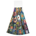 thumbnail image 7 of Yayeee Kitchen Hanging Hand Towels Set of 2 with Loop Bathroom Absorbent Tie Towel, Blue Colorful Flowers, 7 of 7