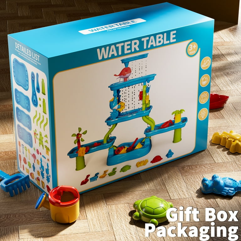 Lucky Doug 3-Tier Water Table for Toddlers 1-6 Years Outdoor Water