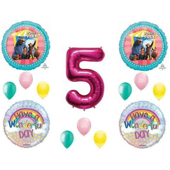 Wonder Park Birthday Balloons 5th Pink Decoration Supplies Fifth Movie