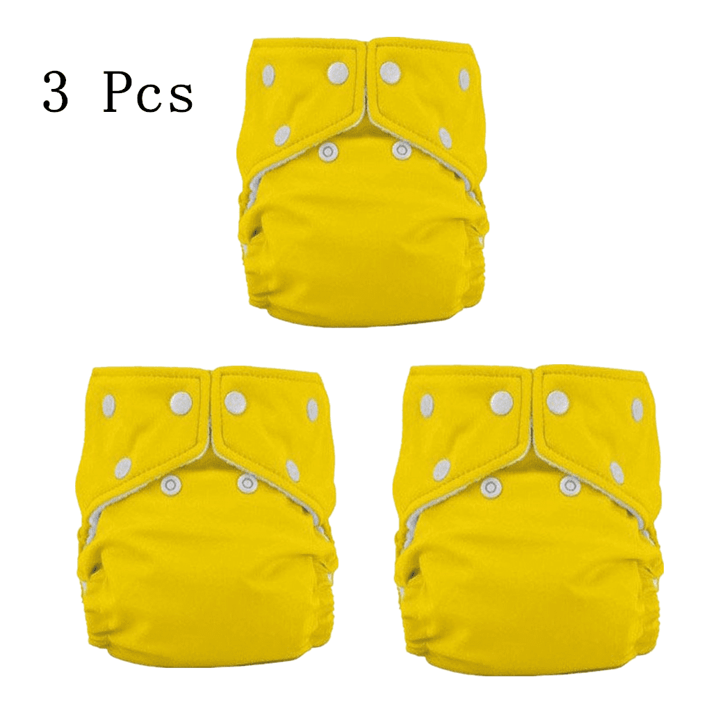 3Pack One size Cloth Diaper double hip snaps 6pcs Pack Fitted Pocket
