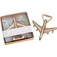 thumbnail image 1 of 20 PCS Ouvre-Bouteille d'Avion Squelette avec "Notre Aventure Commence" Emballage Exquis pour les Faveurs de Fête de Mariage et Décorations (Or Foncé), 1 of 5