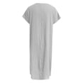 thumbnail image 6 of Avolia Plus Size Women Short Sleeve Dress with Pockets Pleats Round Neck Lightweight Casual Wear White XXXXL, 6 of 7