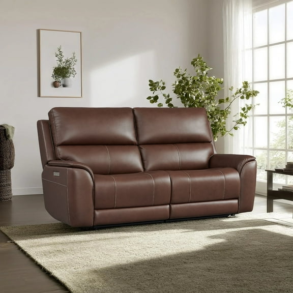 82" W Premium Genuine Leather Triple-Power Double Width loveseat with Zero Gravity, USB & Type-C Ports