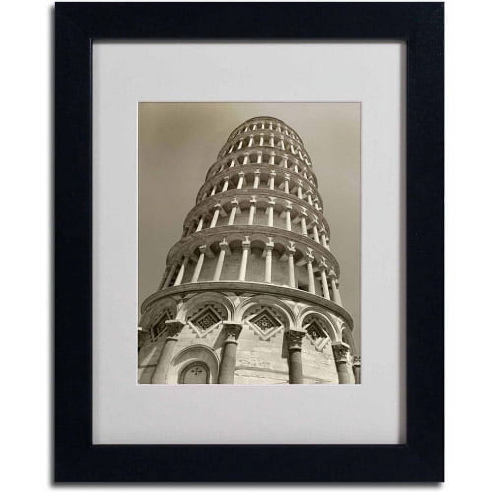 Trademark Fine Art "Pisa Tower II" Framed Canvas Art by Chris Bliss