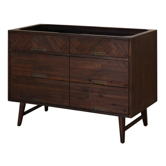 Sagehill Designs Parkett 48" Bathroom Vanity Base, Dark Chocolate Finish