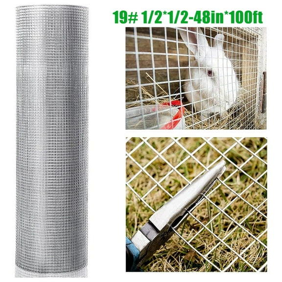 Hardware Cloth 1/2 Inch 48inx100ft 19 Gauge Garden Bed Supports Wire Mesh Roll Hot-dip Galvanized Welded Cage Wire Mesh.