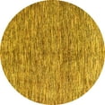 thumbnail image 1 of Ahgly Company Machine Washable Indoor Round Oriental Yellow Modern Area Rugs, 4' Round, 1 of 4