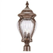 Acclaim Lighting Nottingham - Three Light Post, Burled Walnut Finish with Clear Melon Seeded Glass